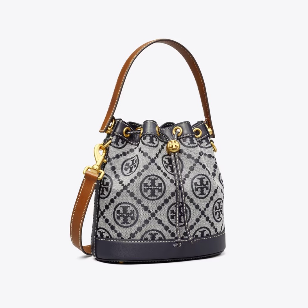T Monogram Jacquard Large Bucket Bag